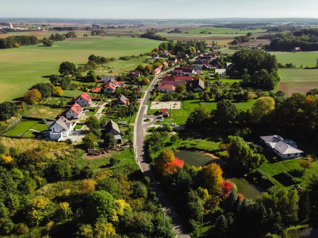 Kurów Mały z lotu ptaka