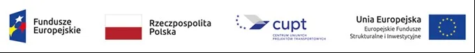 Logotypy: Fundusze Europejskie, Rzeczpospolita Polska, Centrum Unijnych Projektów Transportowych, Unia Europejska