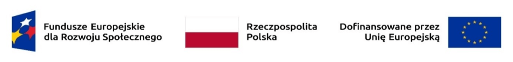 Logotypy: Fundusze Europejskie, Rzeczpospolita Polska, oraz Unia Europejska